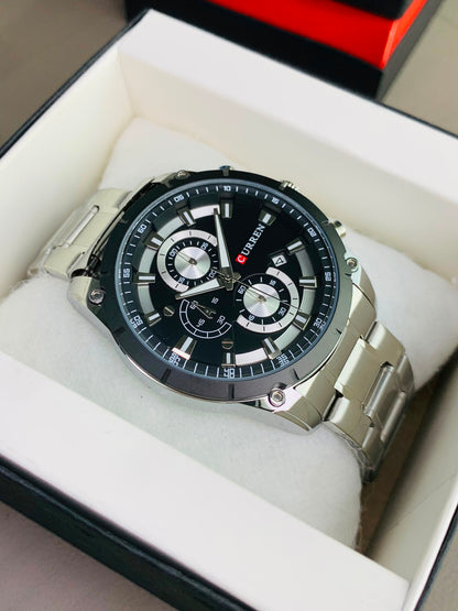 CURREN 8360 - Chronograph Working Stainless Steel Watch For Men's