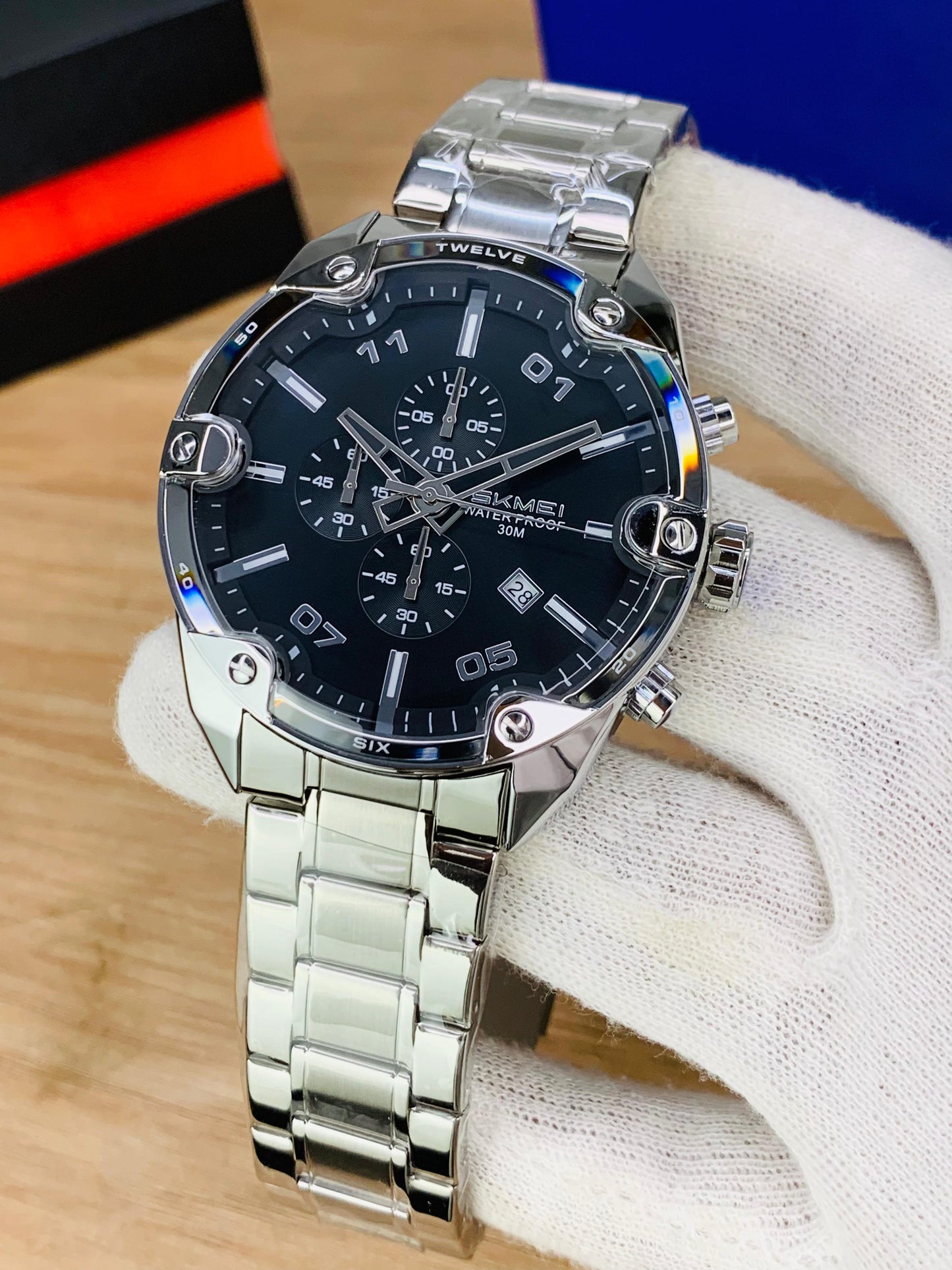 SKMEI 9387 - Unique Design Chronograph Working Watch For Men