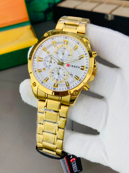 CURREN 8360 - Chronograph Working Stainless Steel Watch For Men's