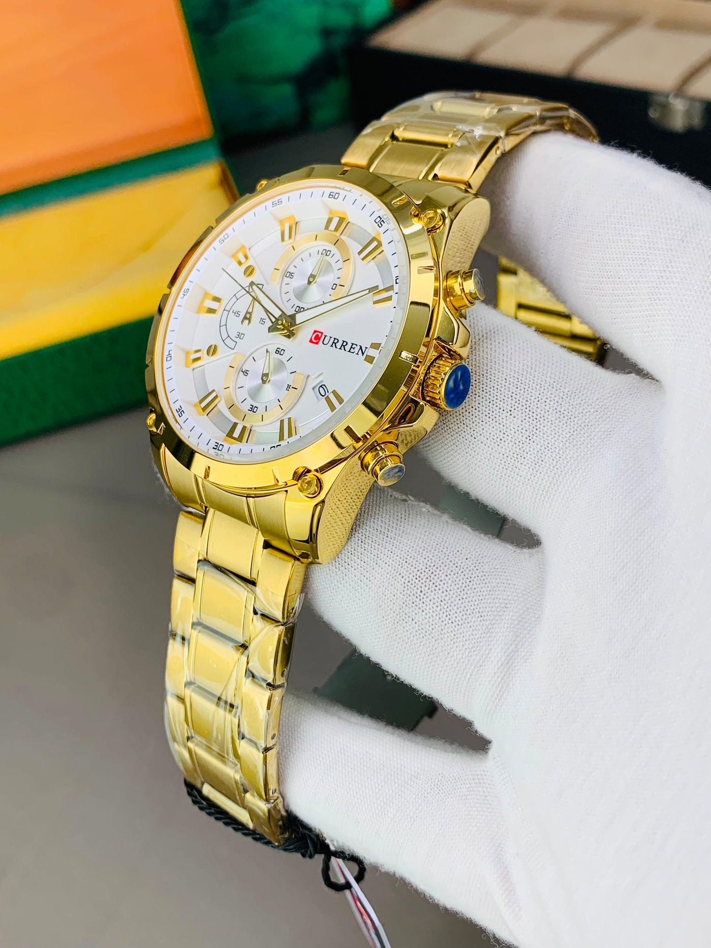 CURREN 8360 - Chronograph Working Stainless Steel Watch For Men's