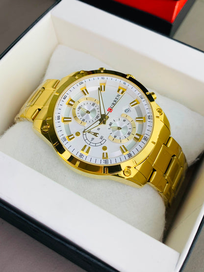 CURREN 8360 - Chronograph Working Stainless Steel Watch For Men's