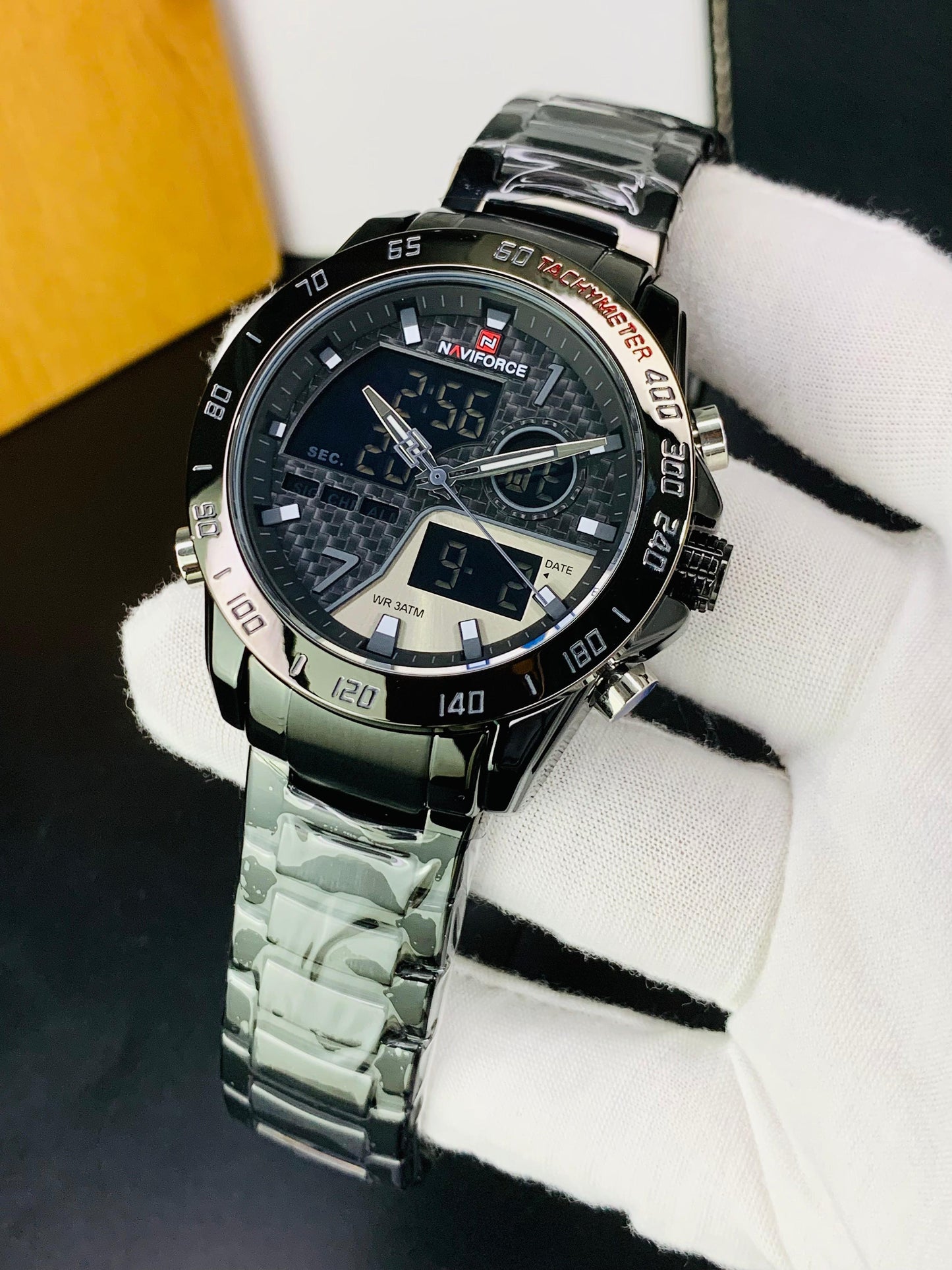 NAVIFORCE 9171 - Dual Time Stainless Steel Watch For Men's