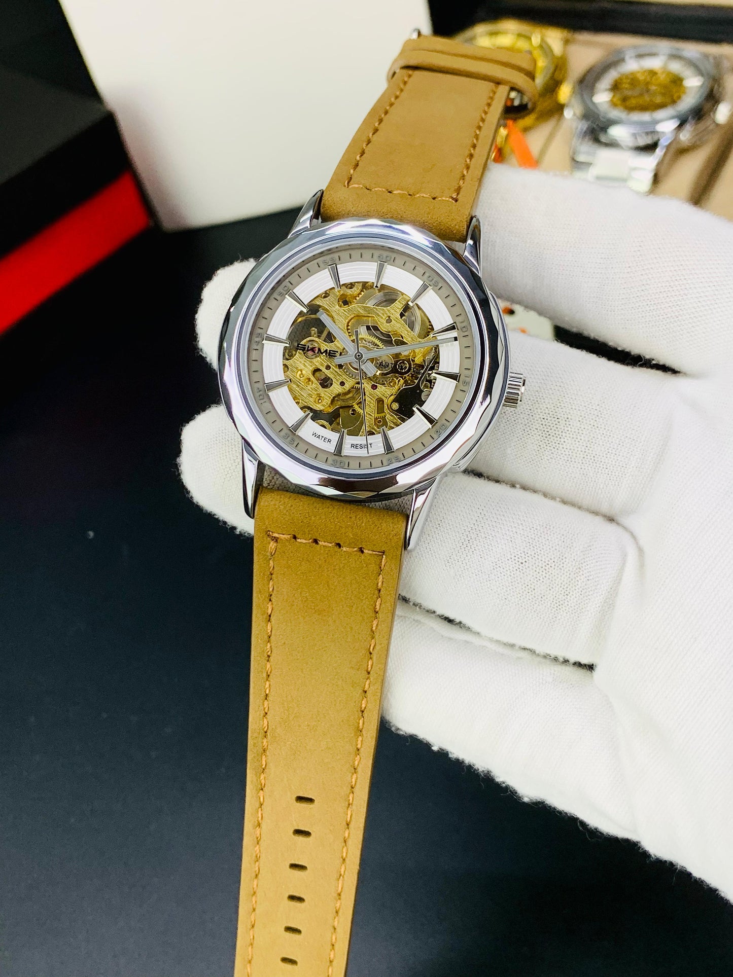 SKMEI M035 - Leather Strap Automatic Watch For Men's