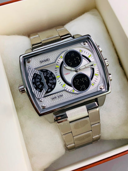 SKMEI 2229 - Most Selling Stainless Steel Dual Time Watch For Mens