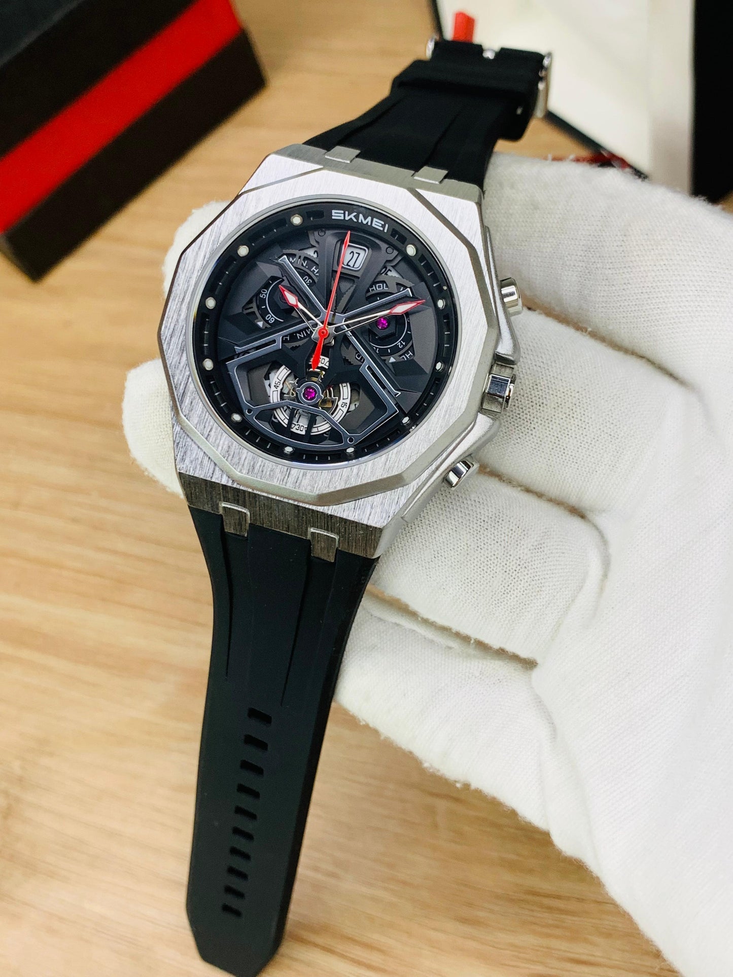 SKMEI 2432 - Rubber Strap Chronograph Working Watch For Men's