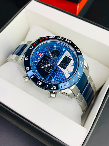 NAVIFORCE 9171 - Dual Time Stainless Steel Watch For Men's