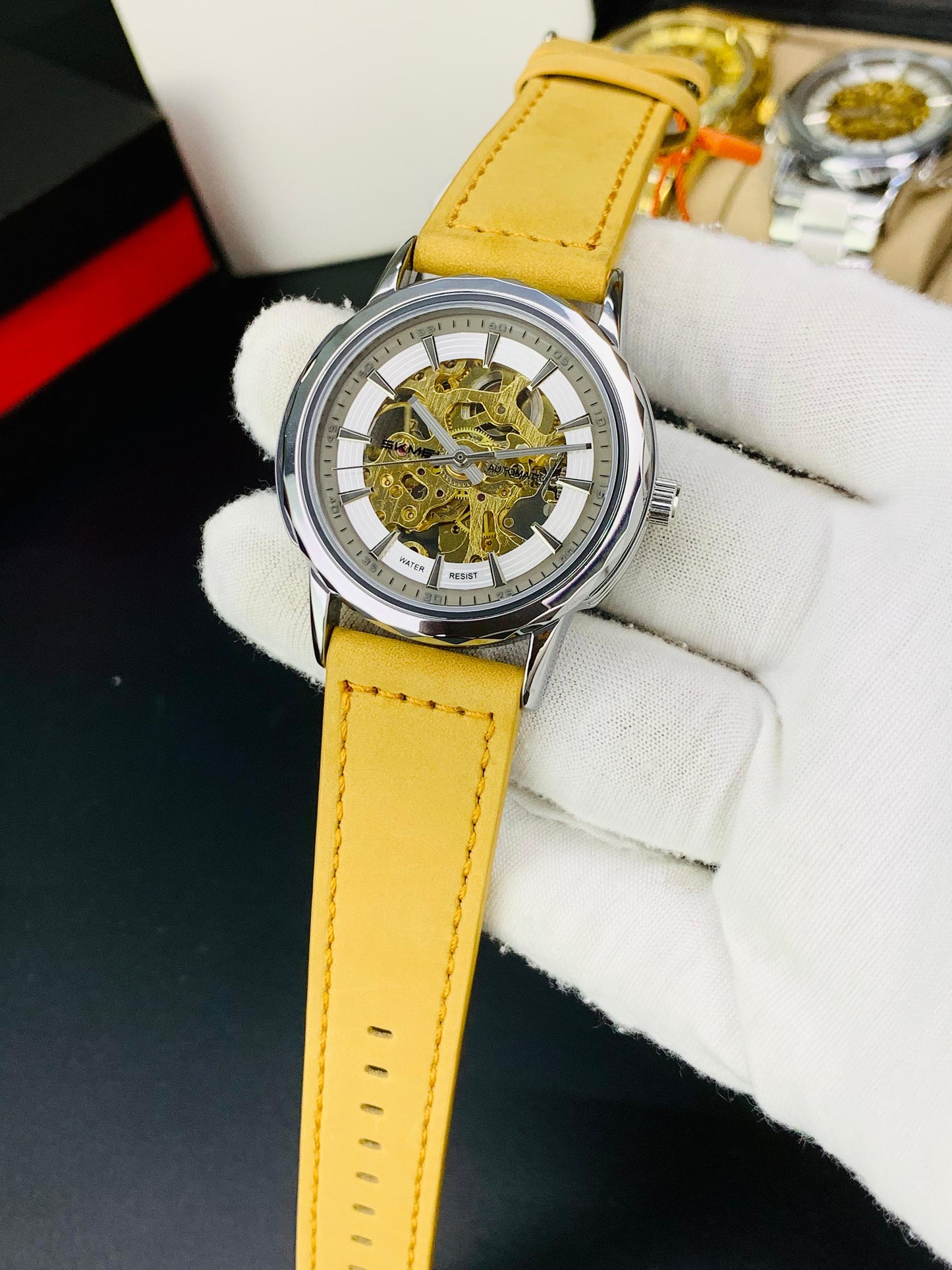 SKMEI M035 - Leather Strap Automatic Watch For Men's