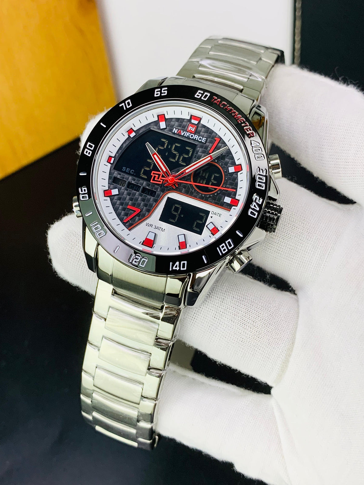 NAVIFORCE 9171 - Dual Time Stainless Steel Watch For Men's