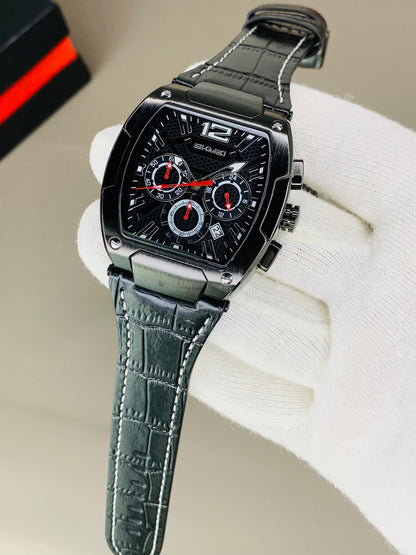 SKMEI 9357 - Leather Belt Chronograph Working Watch For Men's