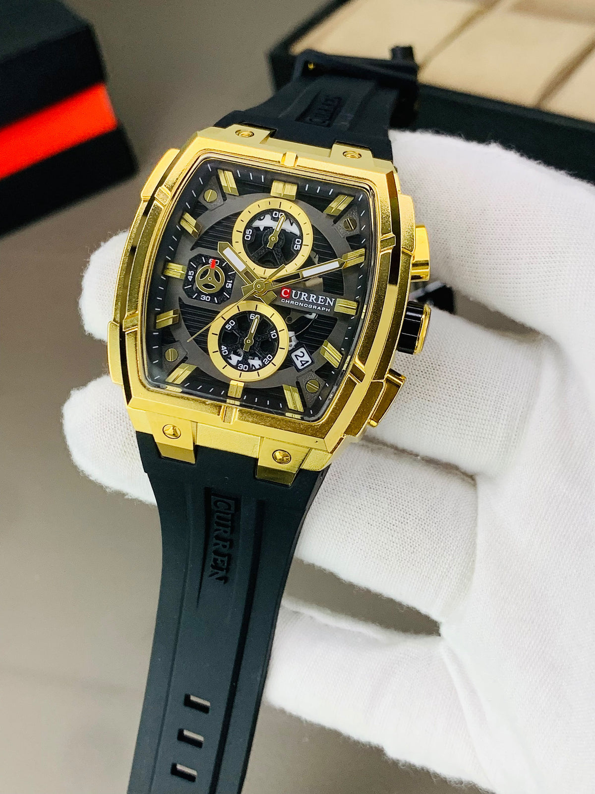 CURREN 8488 - Chronograph Working Strap Watch For Men's