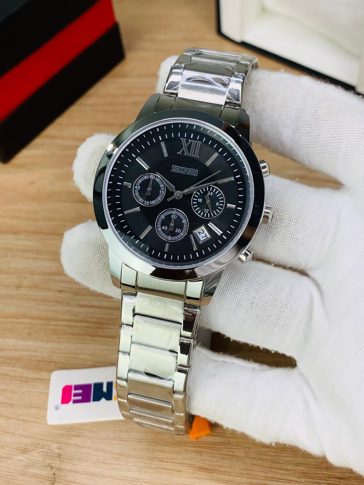 SKMEI 9097 - Stainless Steel Chronograph Working Watch For Men's