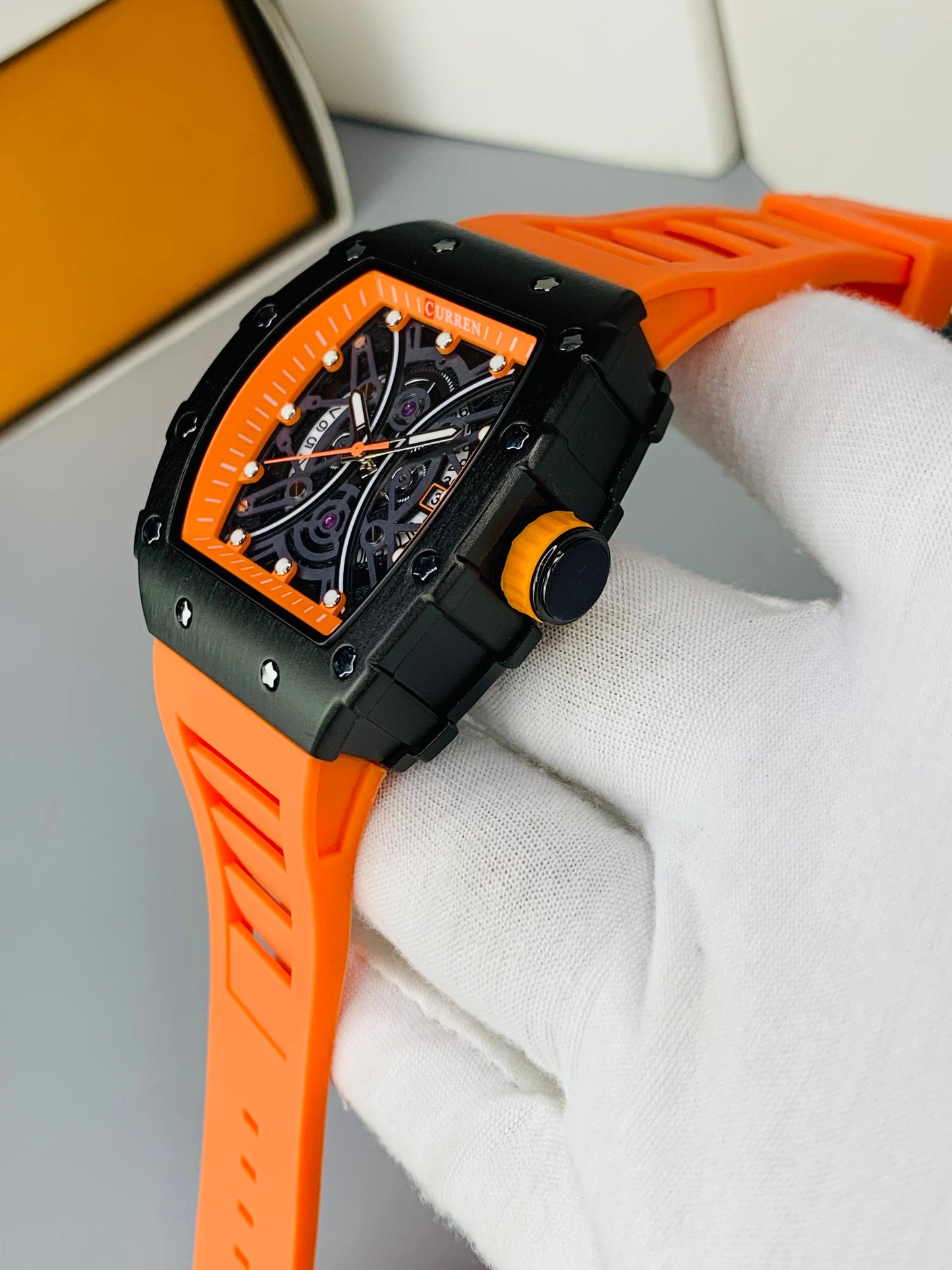 CURREN 8438 - Skeleton Watch For Men's