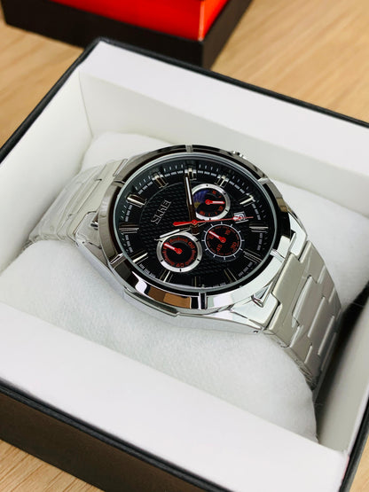 SKMEI 9355 - Chronograph Working Stainless Steel Chain Watch For Men's