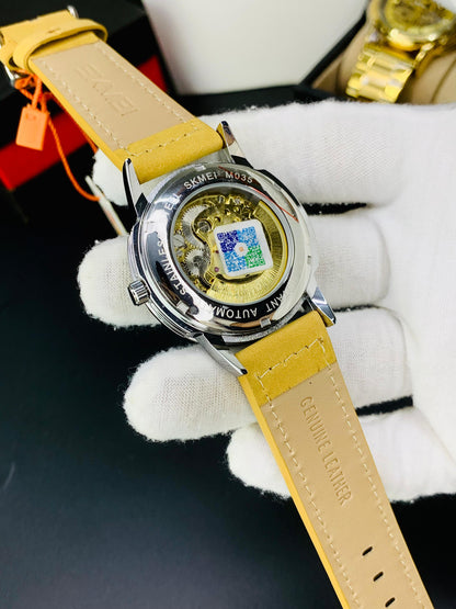 SKMEI M035 - Leather Strap Automatic Watch For Men's