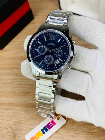 SKMEI 9097 - Stainless Steel Chronograph Working Watch For Men's