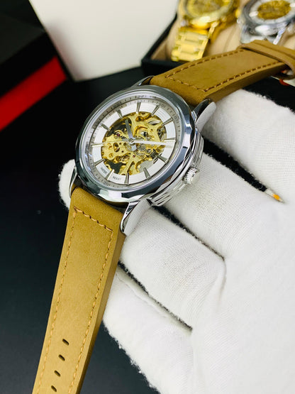 SKMEI M035 - Leather Strap Automatic Watch For Men's