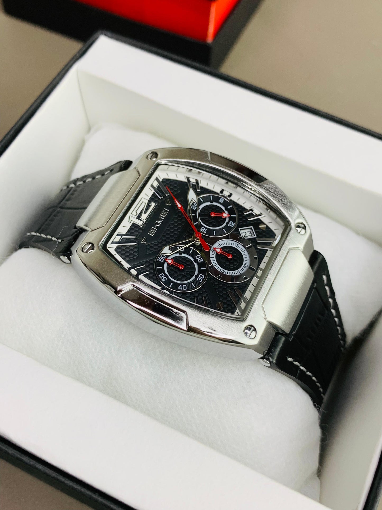 SKMEI 9357 - Leather Belt Chronograph Working Watch For Men's