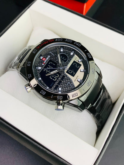 NAVIFORCE 9171 - Dual Time Stainless Steel Watch For Men's
