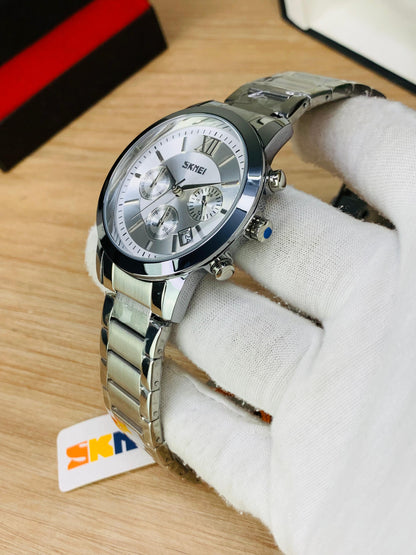 SKMEI 9097 - Stainless Steel Chronograph Working Watch For Men's