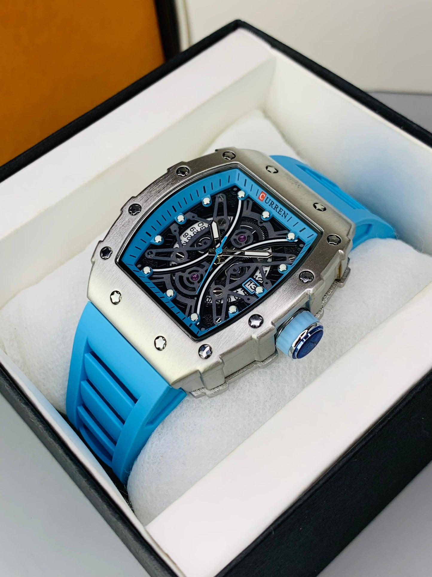 CURREN 8438 - Skeleton Watch For Men's