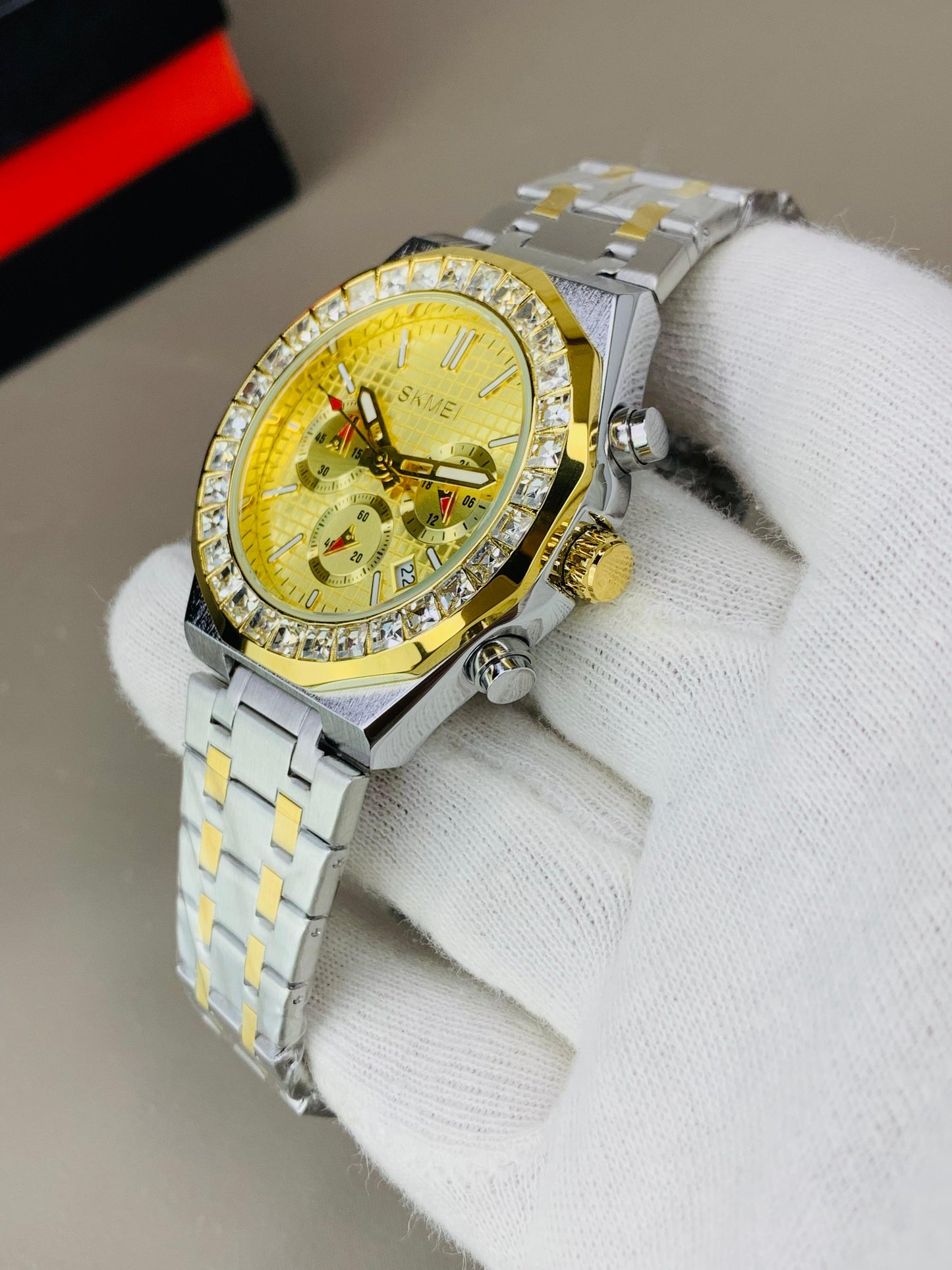 SKMEI 2380 - Stone Case Chronograph Working Watch For Men's