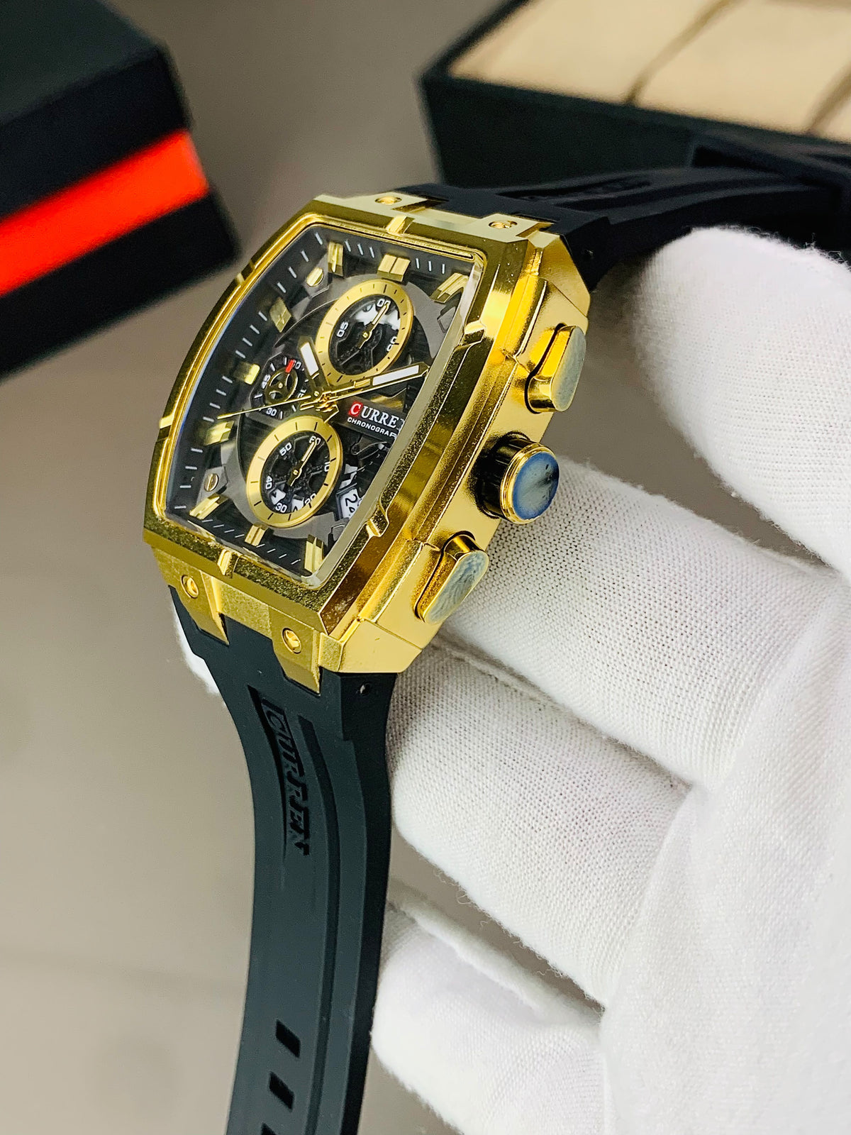 CURREN 8488 - Chronograph Working Strap Watch For Men's