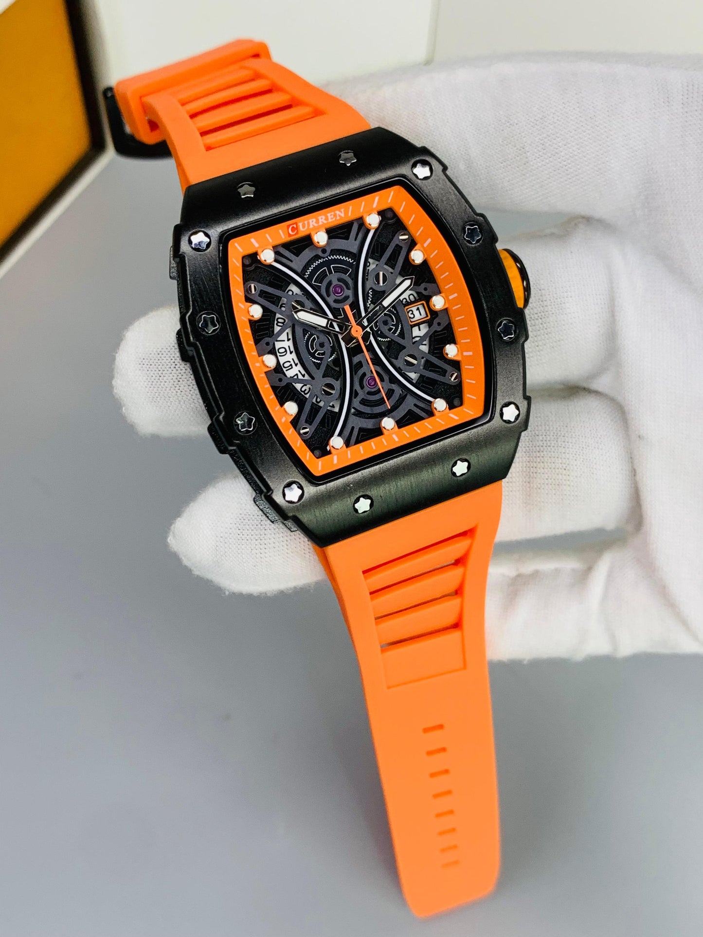 CURREN 8438 - Skeleton Watch For Men's