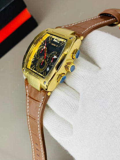 SKMEI 9357 - Leather Belt Chronograph Working Watch For Men's