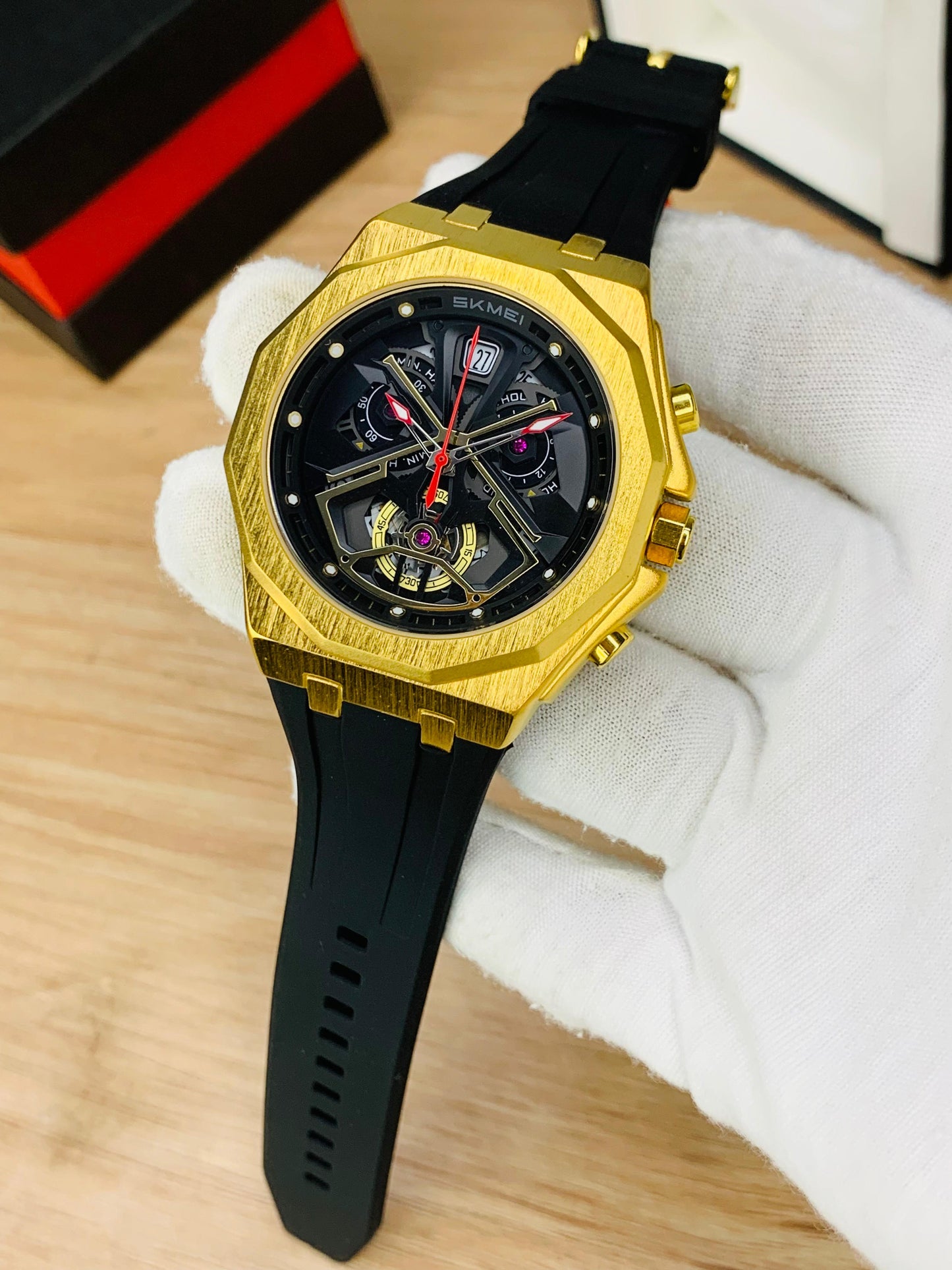 SKMEI 2432 - Rubber Strap Chronograph Working Watch For Men's