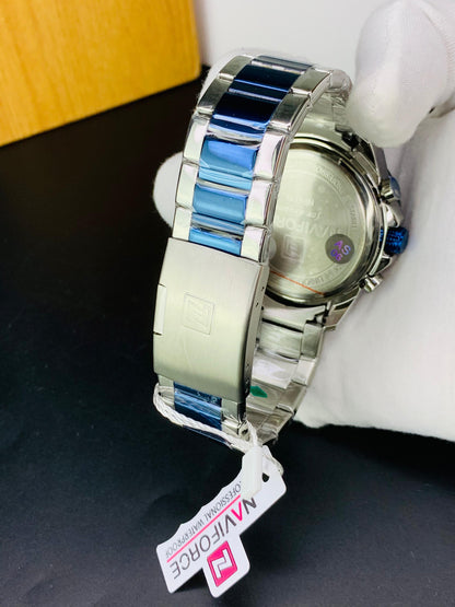 NAVIFORCE 9171 - Dual Time Stainless Steel Watch For Men's