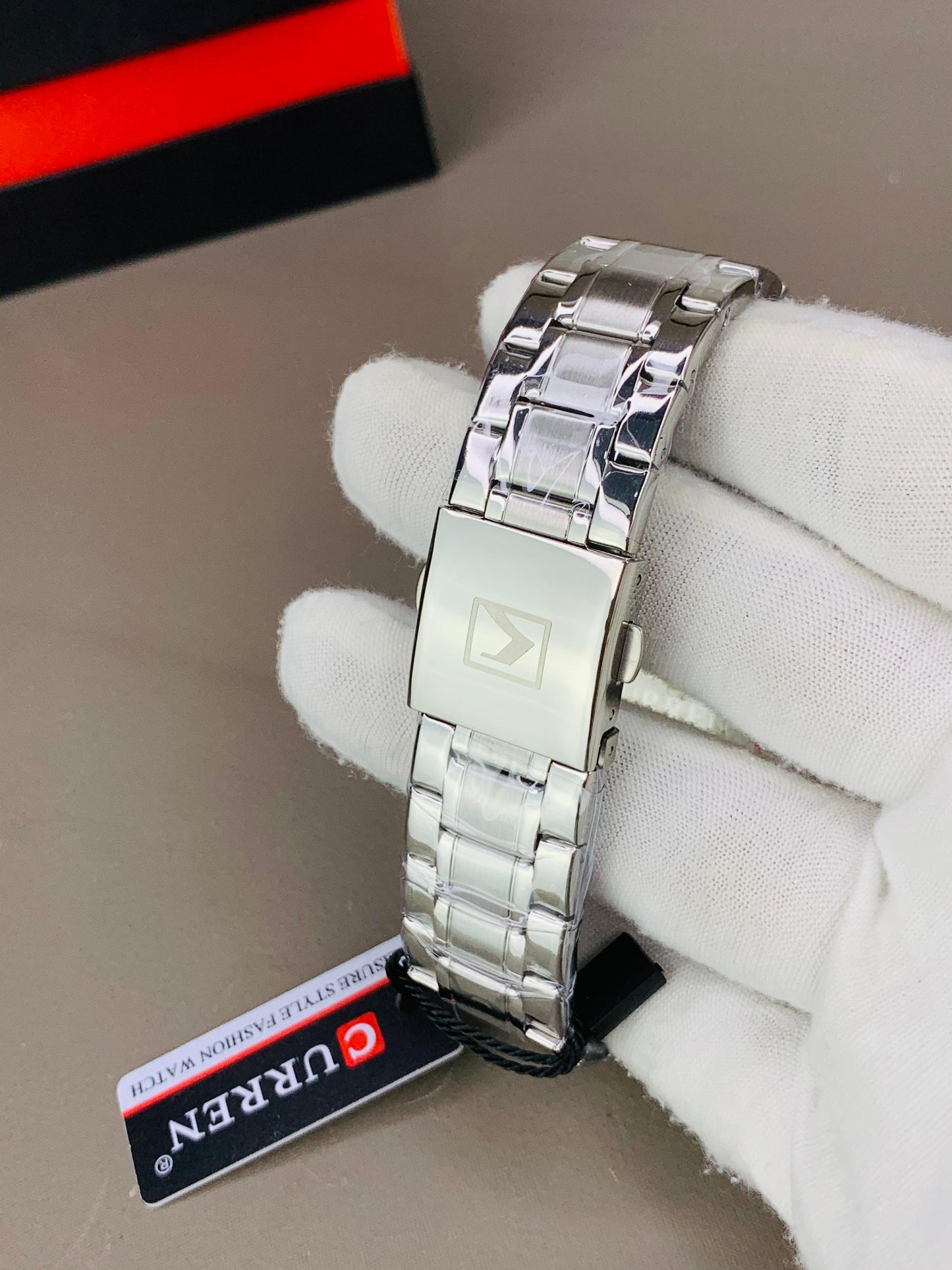 CURREN 8466 - Chronograph Working Stainless Steel Chain Watch For Men's