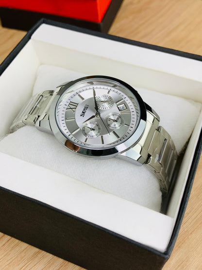 SKMEI 9097 - Stainless Steel Chronograph Working Watch For Men's