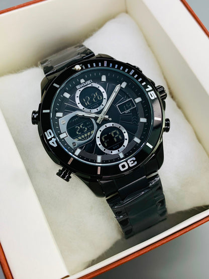 SKMEI 2621 - Dual Time Stainless Steel Watch For Mens