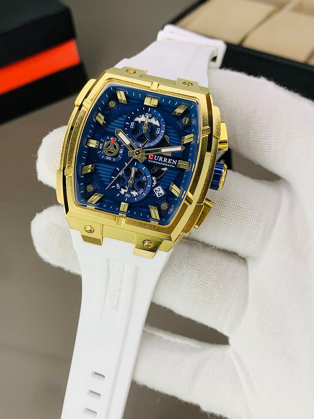 CURREN 8488 - Chronograph Working Strap Watch For Men's