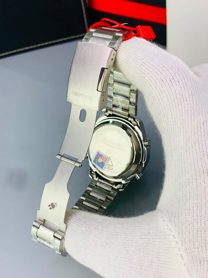 SKMEI 2621 - Dual Time Stainless Steel Watch For Mens