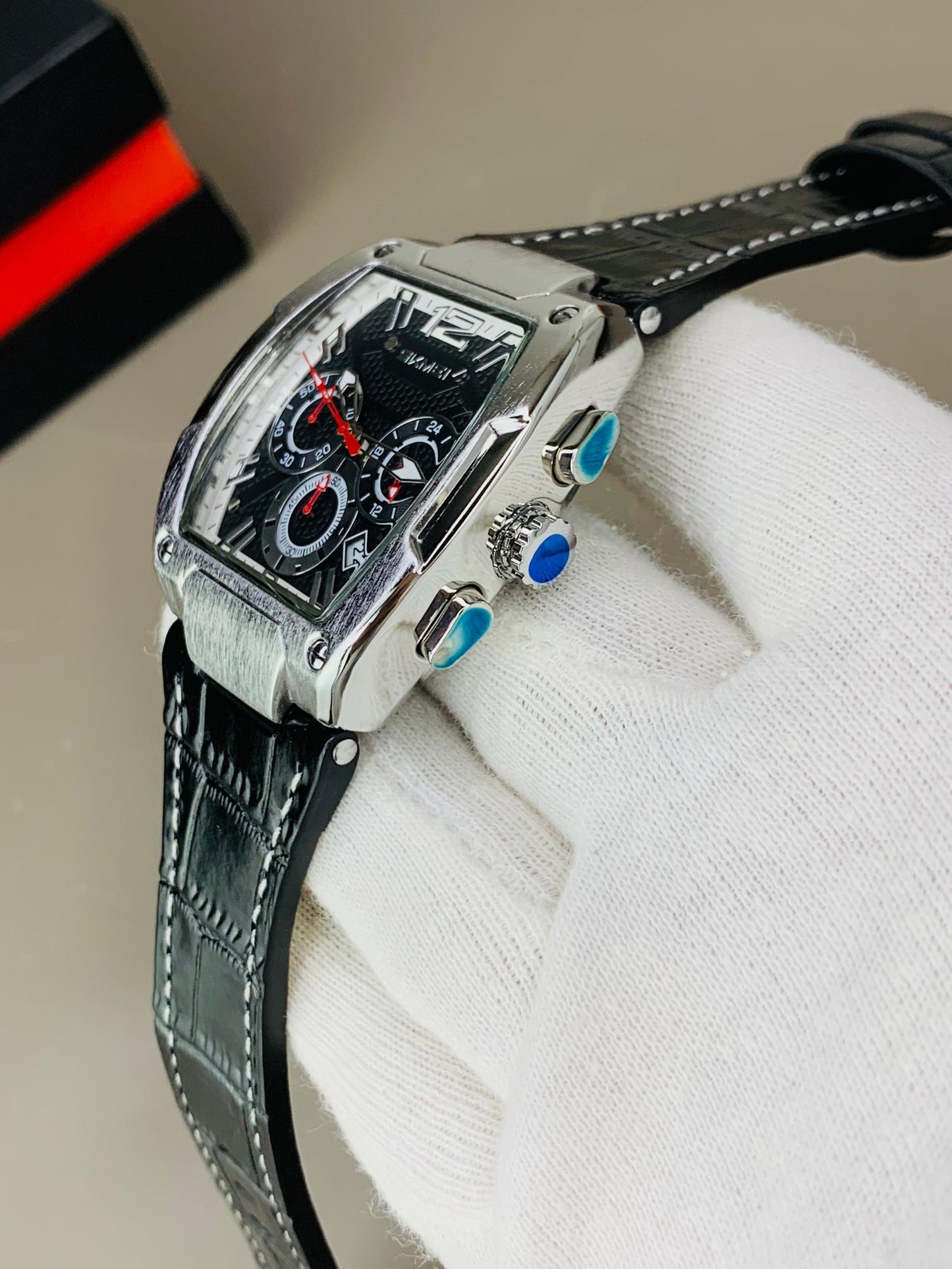 SKMEI 9357 - Leather Belt Chronograph Working Watch For Men's